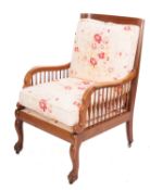 A mahogany planter's open armchair, mid