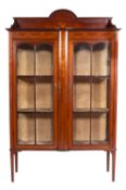 An Edwardian glazed display cabinet, cir