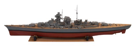 A scratch built static model of 'Bismark'.