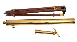 A lacquered brass 3 inch refracting telescope,maker Griffin & George Ltd,