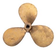 A late 19th Century three blade bronze propeller. Serial number; 28151, stamped 17x12 to the centre.