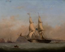 Nicholas Condy (British 1793-1857) 'HMS Persian in Plymouth Sound'.