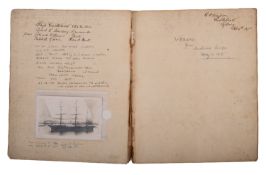 A late 19th century manuscript ship's log for the cargo sailing ship 'Castlehead',