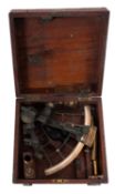 A 19th Century mahogany cased sextant, maker Sewell of Liverpool.