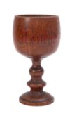 A 19th century oak goblet constructed form timbers of the Clipper 'Aurora' circa 1870,