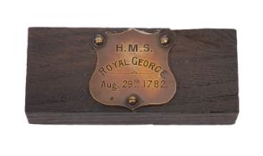 A section of oak recovered from the wreck of the Royal Navy First-rate ship HMS 'Royal George'.