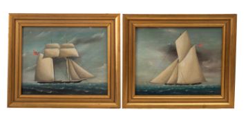 Christopher J Guise (American XIX-XX) 'The schooners Sea Nymph' and 'Dolphin'.