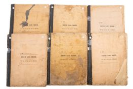 A group of six WWII period Deck logs for the Royal Navy County-class cruiser HMS 'London',