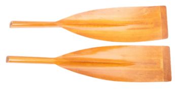A pair of pine oar blades, 90cm long.