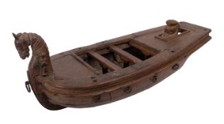 A 19th century oak model of a ceremonial barge,