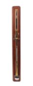 A 20th century lacquered brass scientific gimbal stick barometer, maker S & A Calerara, London,