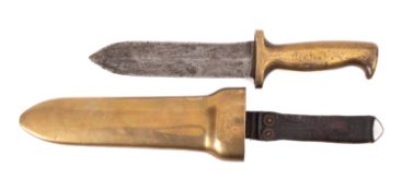 An early 20th Century brass and steel knife, maker C E Heinke & Co Ltd.