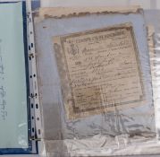 A collection of late 19th and early 20th century Certificates of Discharge,