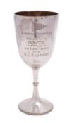 A Victorian silver presentation goblet for the Aldeburgh Yacht Club, maker Atkin Brothers,
