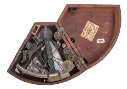 A late 19th/early 20th century 8 inch radius vernier sextant, maker probably J Cary , London,
