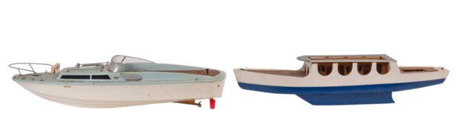 A scratch built model of a passenger ferry.