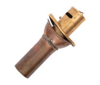 An early 20th Century brass speaking tube whistle. 16cm long.