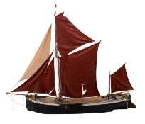 A scale model of a Spirit sail barge, 'Lord Warden'.