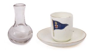 A Royal London Yacht Club coffee cup and saucers,