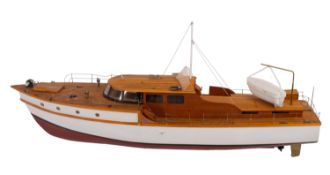 A scratch built model 'Genevieve J' pleasure boat.
