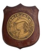 A bronze and oak wardroom plaque for the American Submarine USS 'Skipjack', (SSN-585),