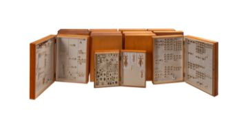 A good collection of entomological specimens in thirteen pine cases,