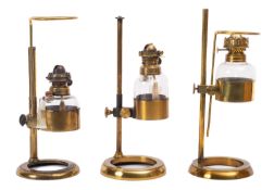A lacquered brass microscope lamp, maker Swift & Son, London ,