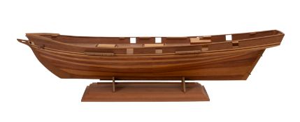 A scratch built plank and pin wooden hull.