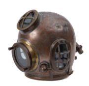 An early 20th Century Siebe Gormon pattern diving bonnet.