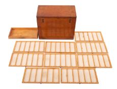 An early 20th Century mahogany Optician's Specimen box.