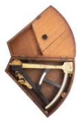 A brass and ebony cased Octant, maker Dolland of London.