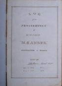 A 19th century ship's log for the Royal Navy 44-gun fifth rate frigate HMS 'Meander',