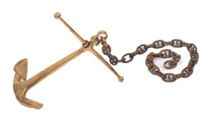 A 20th Century Brass Admiralty pattern anchor.