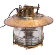 A 20th Century brass end of pier lamp,