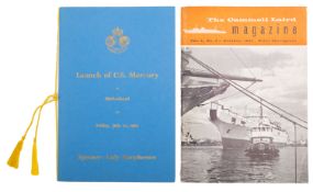 A Commemorative Launch programme for the Cable & Wireless Ltd cable ship CS 'Mercury' at