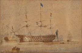 British School, 19th Century - Victory - Watercolour - 16 x 24cm - 36 x 43cm framed