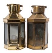 A matched pair of early 20th Century ships' lanterns.