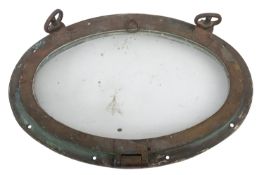 A 20th Century brass oval porthole.
