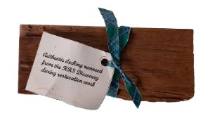 RSS 'Discovery'. A small section of deck timber with label ' ..