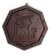 A carved oak ship's badge for HMS 'Iron Duke',