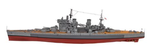 A scratch built remote control model HMS 'King George V'.