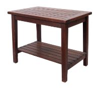 A 20th Century teak side table constructed of timbers from the Royal Navy Ship HMS 'Arethusa'.