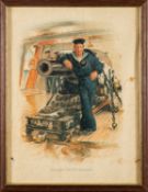 A collection of twenty-eight early 20th century naval prints of ships and ratings,