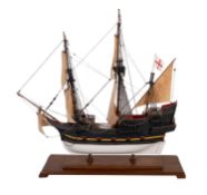 A scale model of a 10 gun merchant ship,
