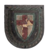 An early 20th Century cast iron ship's badge for HMS 'Crusader'.