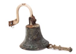 The ship's bell from the Motor Vessel 'Quentin'. the body inscribed and dated '1940'