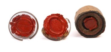 A 19th century glass launch bottle neck shard for the Royal Navy Blake-class cruiser HMS 'Blenheim',