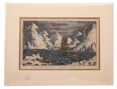 A late 18th century hand coloured engraving 'View of the Ice Islands as seen in Cook's Second