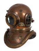 A six bolt diving helmet, maker Siebe Gorman & Co London.