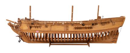 A builder's style model of an 18-gun frigate,
